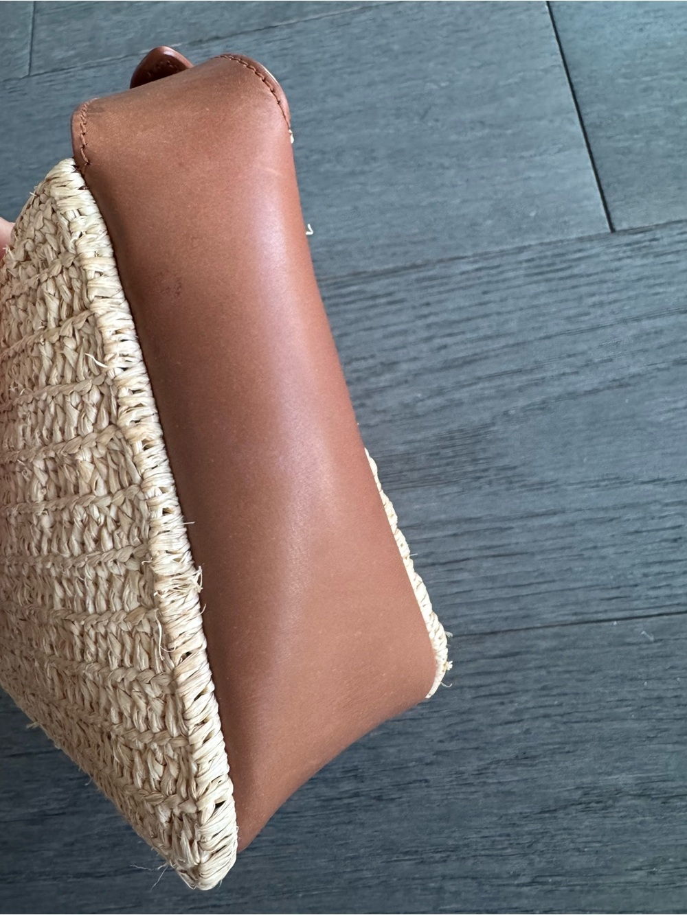 Saint Laurent Baby Le 5 A 7 Shoulder Bag in raffia and leather - Picture 2 of 12